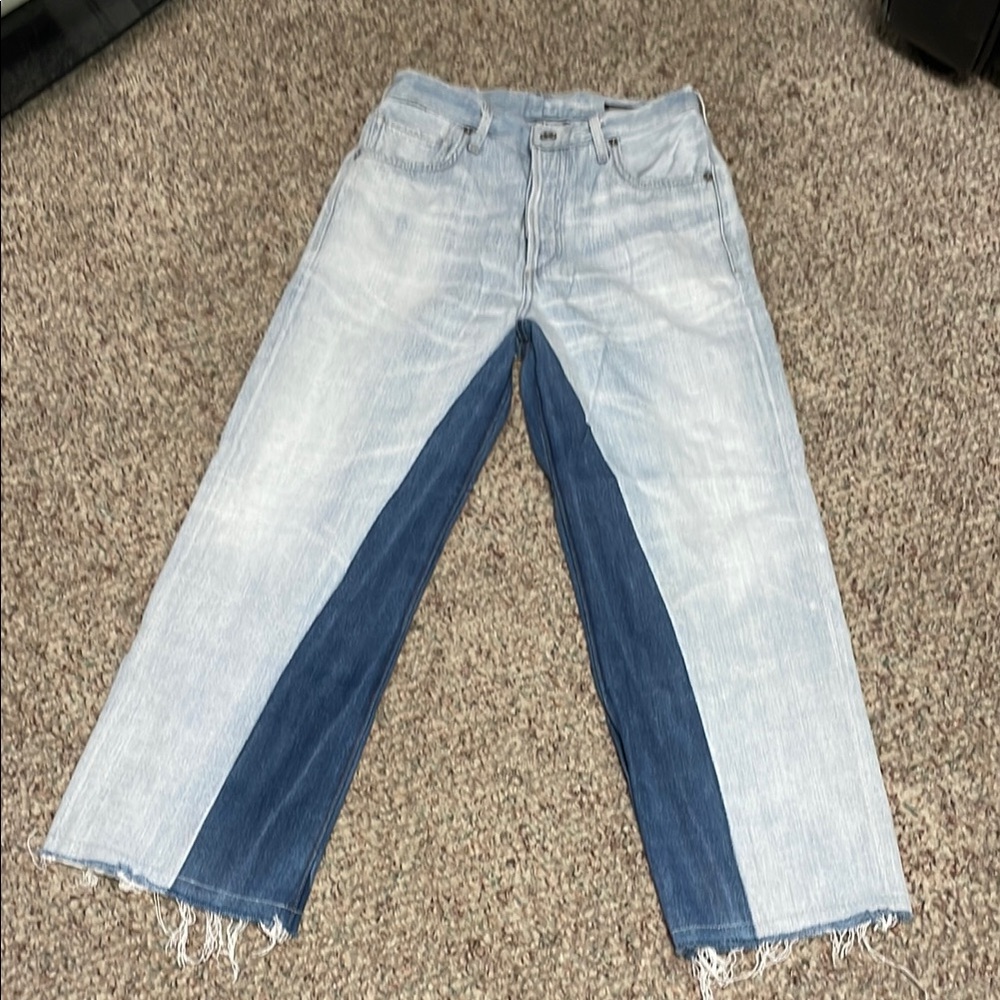CoH Cora cropped shadow insert Two-Tone Blue Jeans